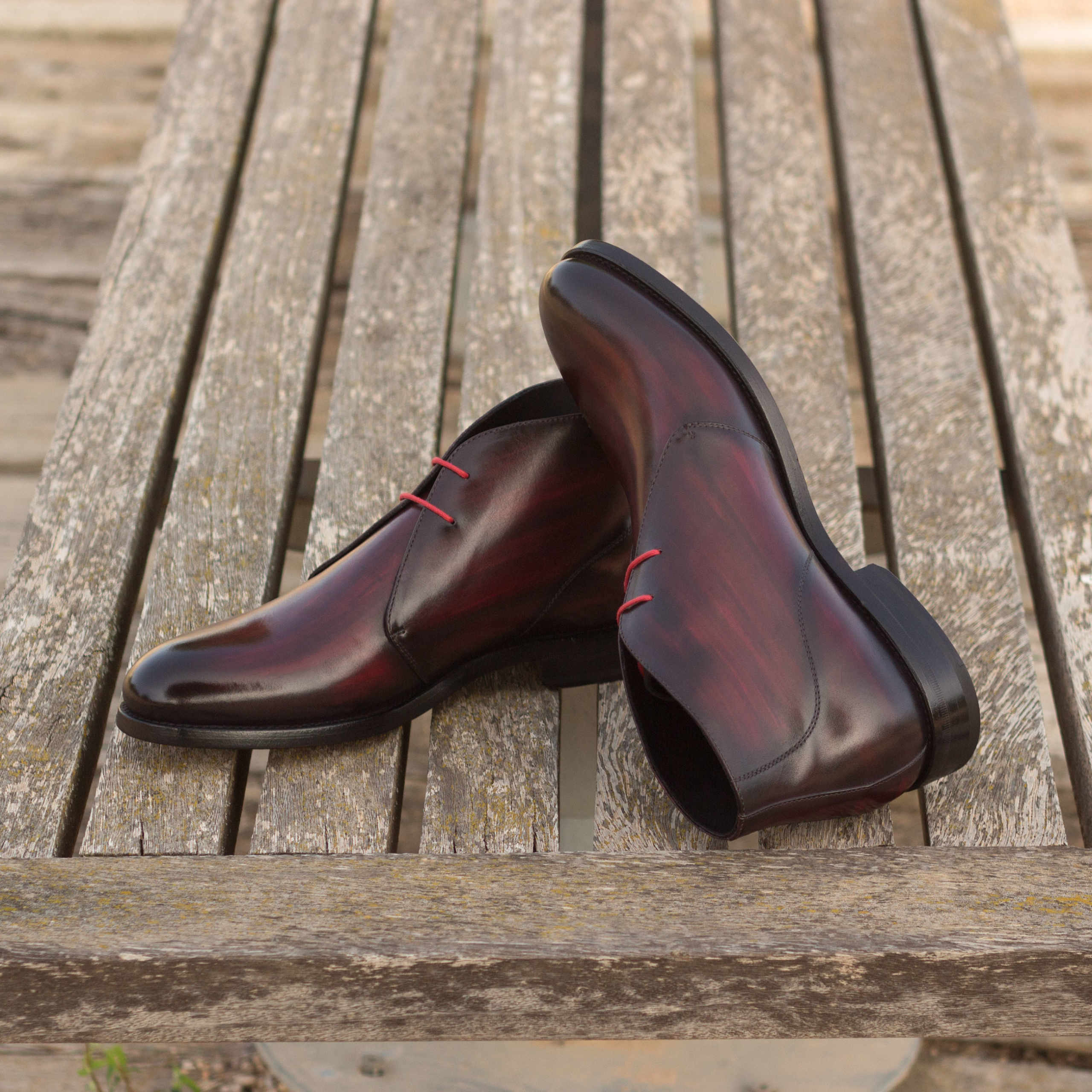 burgundy chukka