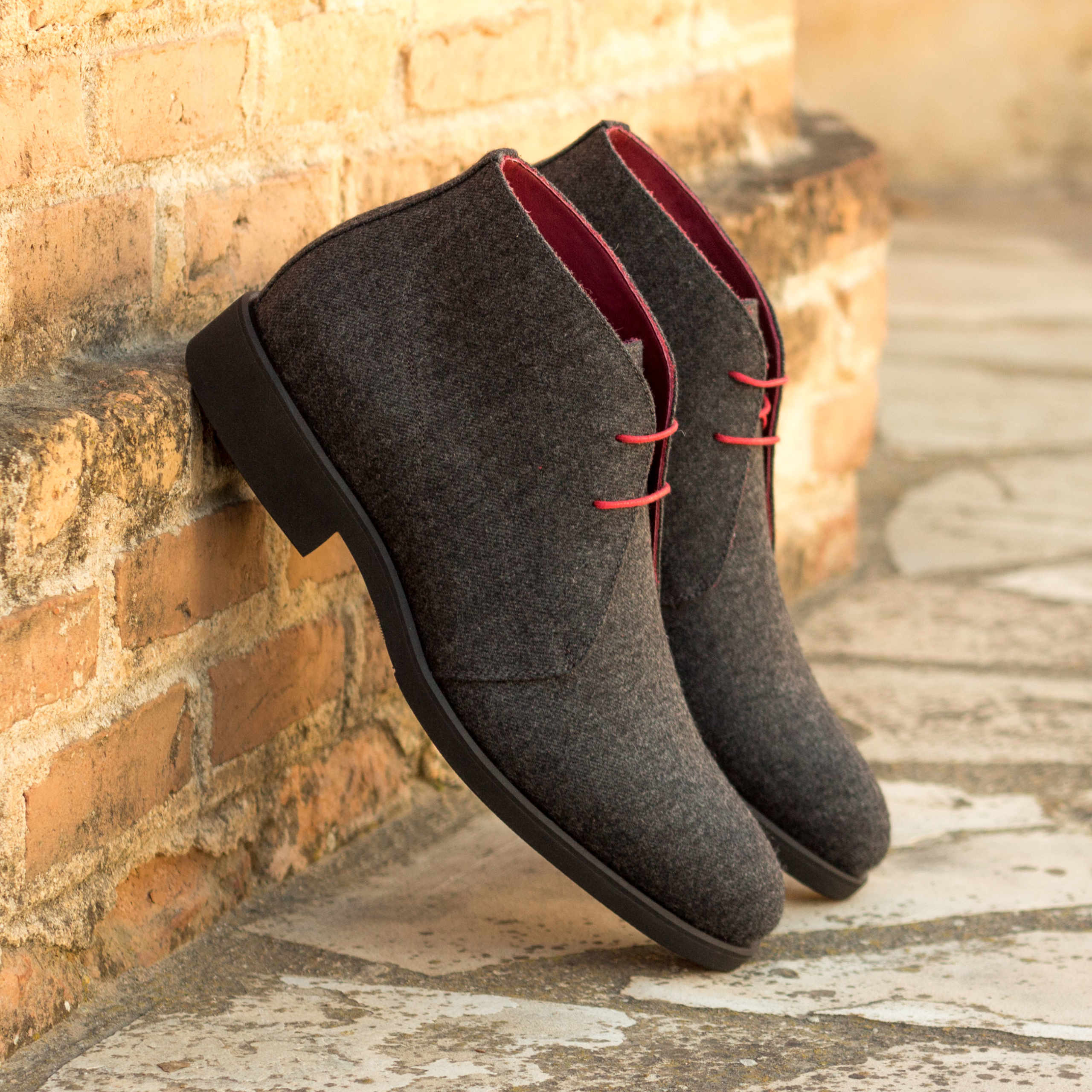 dark grey chukka boots