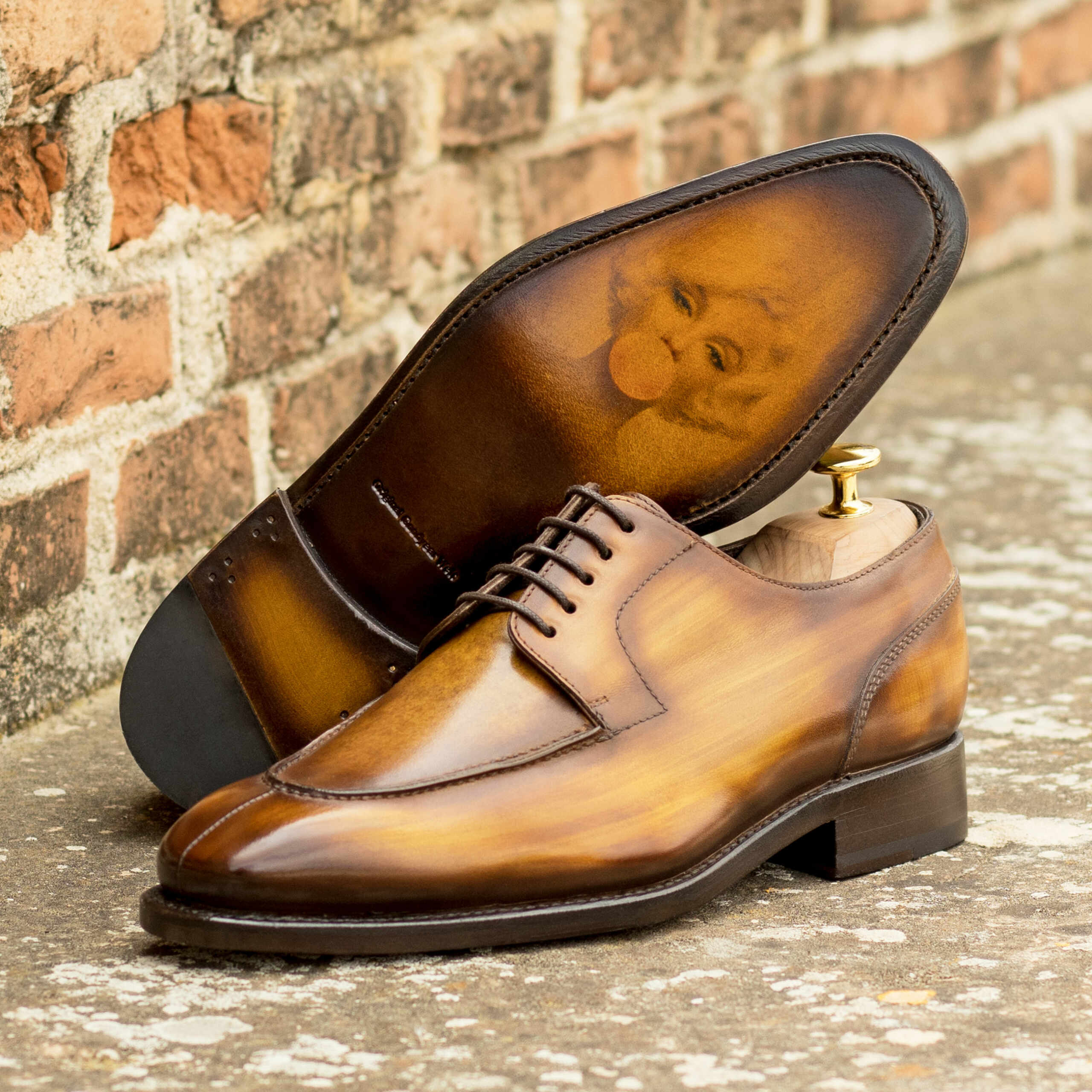 Handmade Mens Brown Split toe Shoes, Men brown lace up dress shoes 